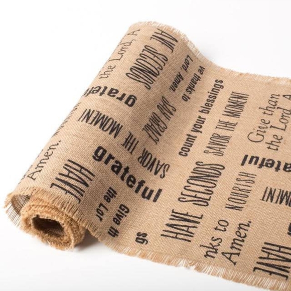 Mary & Martha NWT "Count Your Blessings" Jute Tablerunner 984 - Picture 3 of 4